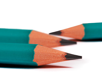 Image showing close up of green pencils