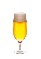 Image showing Glass of beer close-up with froth