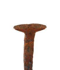 Image showing Rusty old Railroad spike