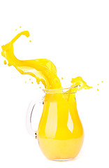 Image showing orange juice splash isolated on white