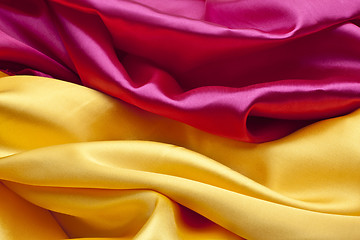 Image showing Silk background in pink and yellow colors