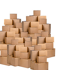 Image showing piles of cardboard boxes on a white background