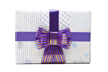 Image showing  gift box with big bow ribbon