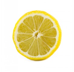 Image showing Slice of fresh lemon isolated on white background