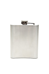 Image showing Stainless hip flask isolated