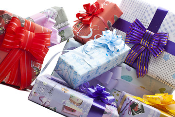 Image showing Gift boxes background