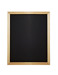 Image showing blackboard with wooden frame and are colored white pastel