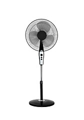 Image showing Electric black fan isolated on white background