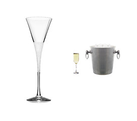 Image showing empty and full champagne glass