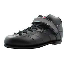 Image showing black lace-up shoe made of leather