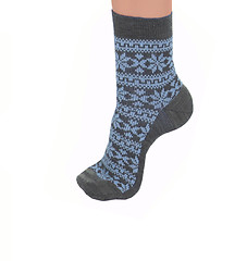 Image showing woman leg in  socks