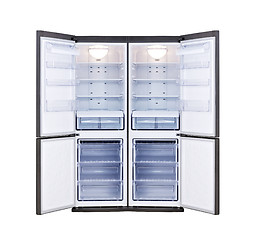 Image showing modern refrigerator with open doors