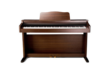 Image showing brown piano isolated on a white background