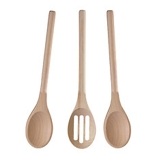 Image showing Wooden cooking utensils isolated