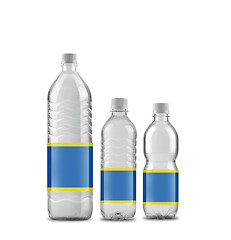 Image showing Bottled water in 5 sizes isolated