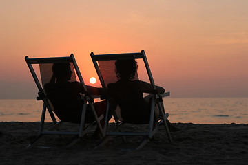 Image showing Couple at sunset