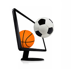 Image showing basketball with football computer on a white background