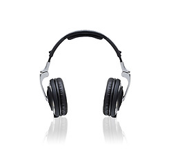 Image showing Black headphones isolated on a white background