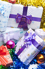 Image showing Gift boxes background