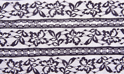 Image showing White textile background with stylized flowers pattern