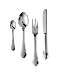 Image showing Fork spoon and knife isolated