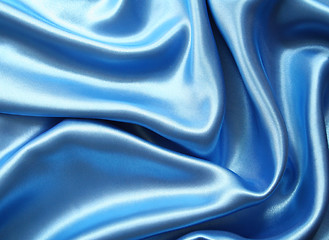 Image showing Smooth elegant dark blue silk can use as background 