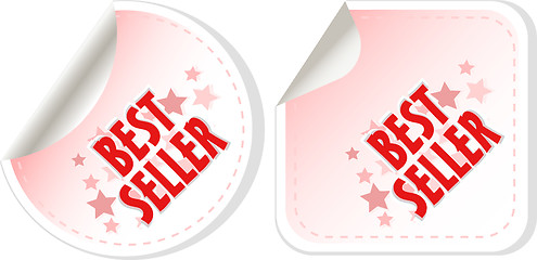 Image showing Best seller red stickers set. vector