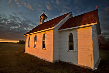 Image showing Sunset Saskatchewan Church