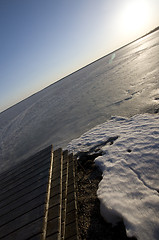 Image showing Winter Dock at Lake