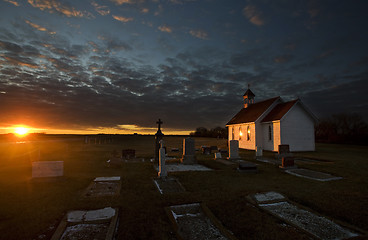 Image showing Sunset Saskatchewan Church