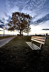 Image showing Bench and Street Light