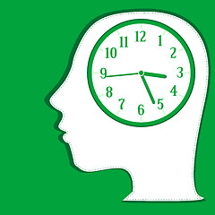 Image showing Man silhouette thinking about time. background vector