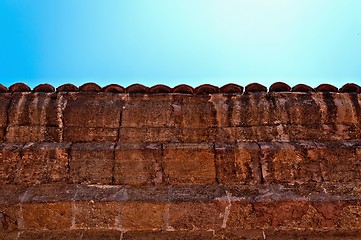 Image showing An old stone fence.