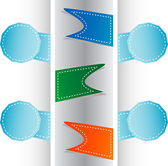 Image showing Set of origami ribbons and banners. Vector label set