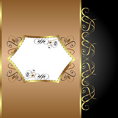 Image showing Holiday Background. Greeting Card. Gold flower