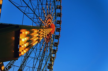 Image showing Ferris wheel at dusk