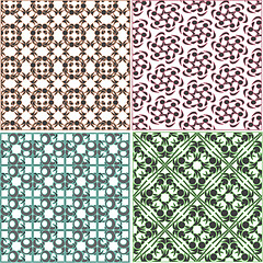 Image showing Set of stylish seamless geometrical backgrounds pattern