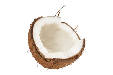 Image showing Fresh coconut and coconut shells