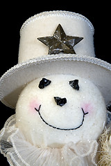 Image showing snow man with snow balls and hat