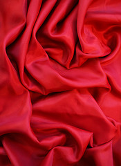 Image showing Smooth Red Silk as background