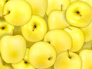 Image showing Background of heap fresh yellow apple