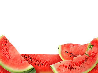 Image showing Background of red watermelons slices