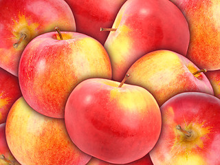Image showing Background of heap fresh red apple