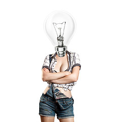 Image showing Lamp Head Woman