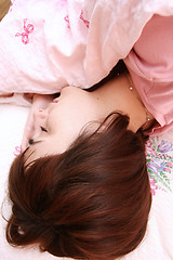 Image showing Beautiful young woman sleeping.