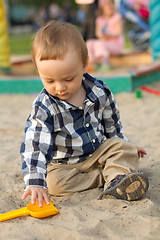 Image showing Child Playing in the Sand