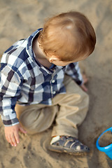 Image showing Child Playing in the Sand
