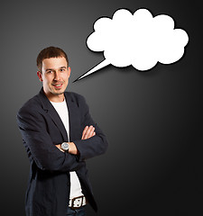 Image showing Business Man With Speech Bubble