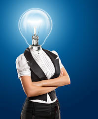 Image showing Lamp Head Business Woman