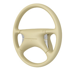 Image showing Beige steering wheel